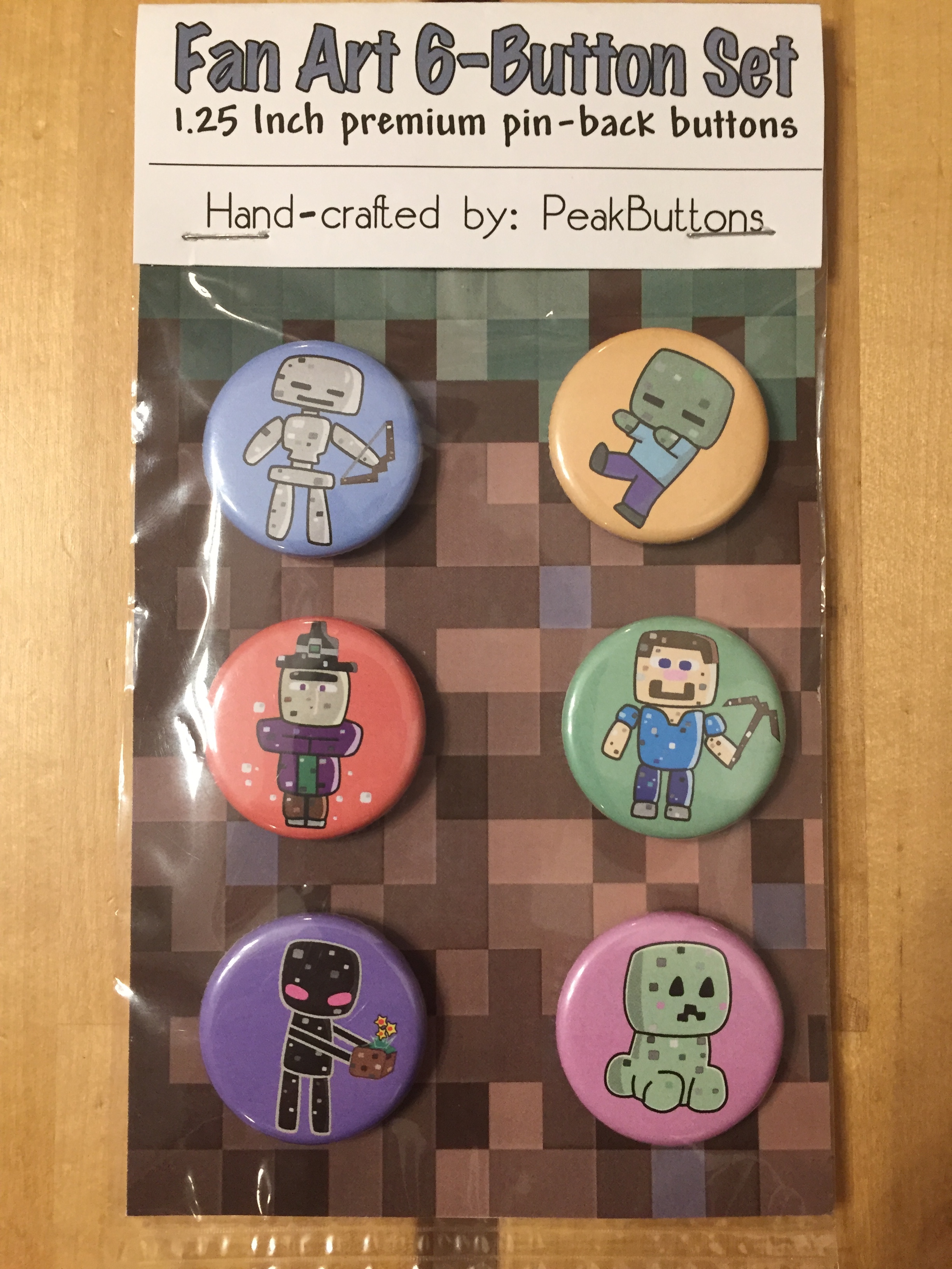 Minecraft 6 button set Peak Buttons